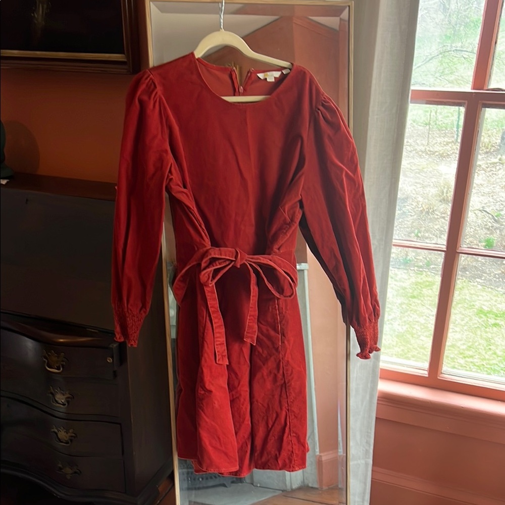 Boden Red Long-Sleeve Dress